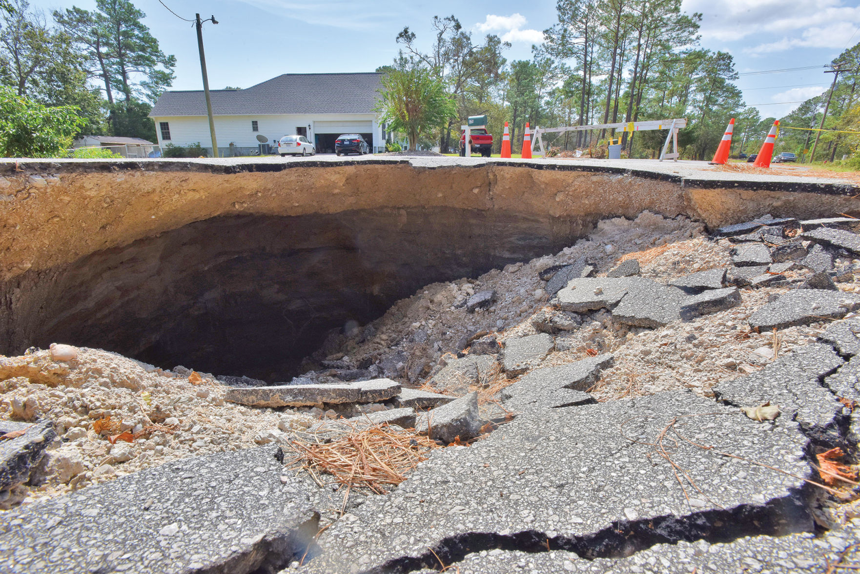 Sink hole off Star Hill Drive